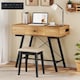 image 3 of COSTWAY 2-in-1 Vanity Desk Flip Top Vanity Table Natural