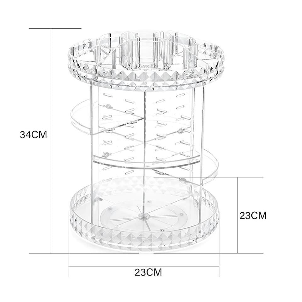 image 1 of Living and Home Transparent Acrylic Rotating Multi-Tiered Makeup Organizer