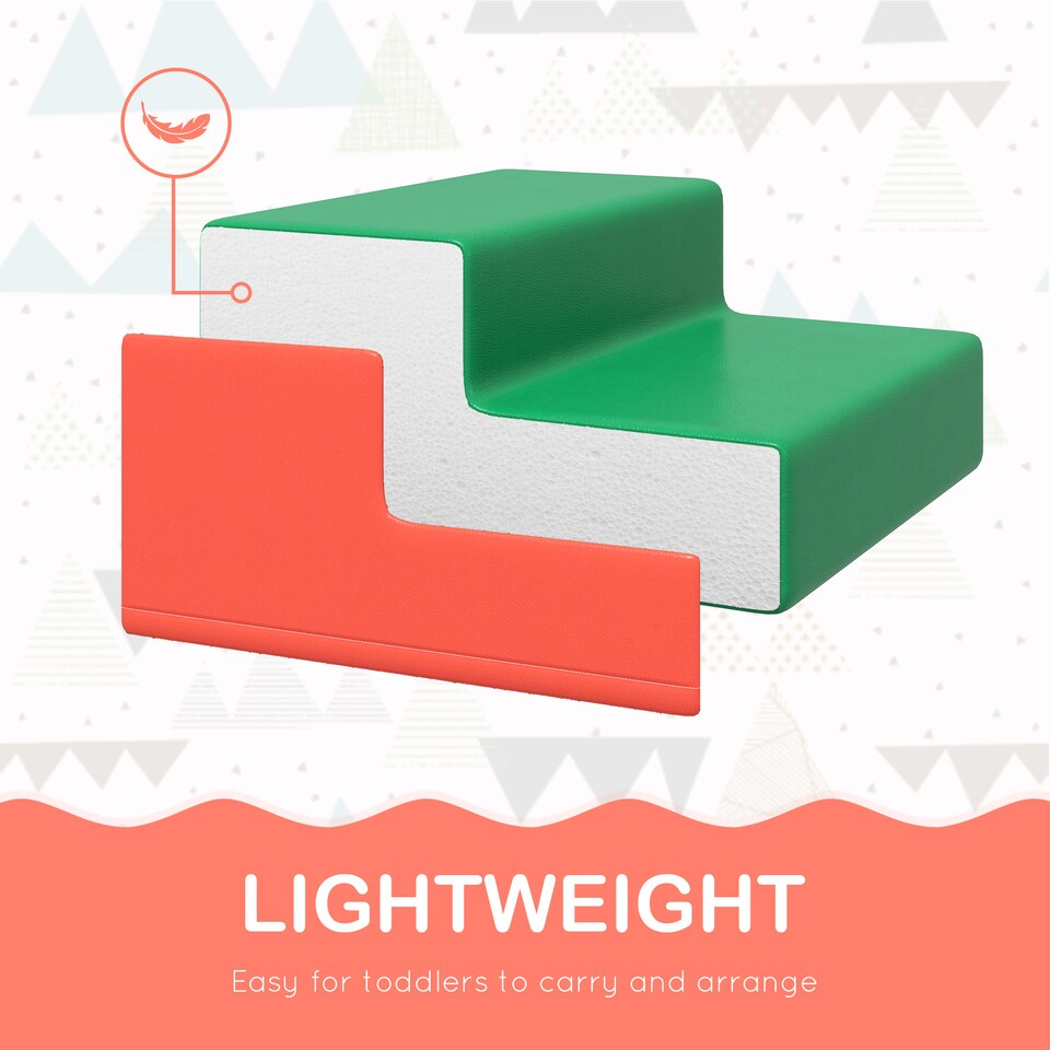 image 1 of HOMCOM 4-Piece Soft Play Set, Baby Foam Block, For Ages 1-3 Years, Red