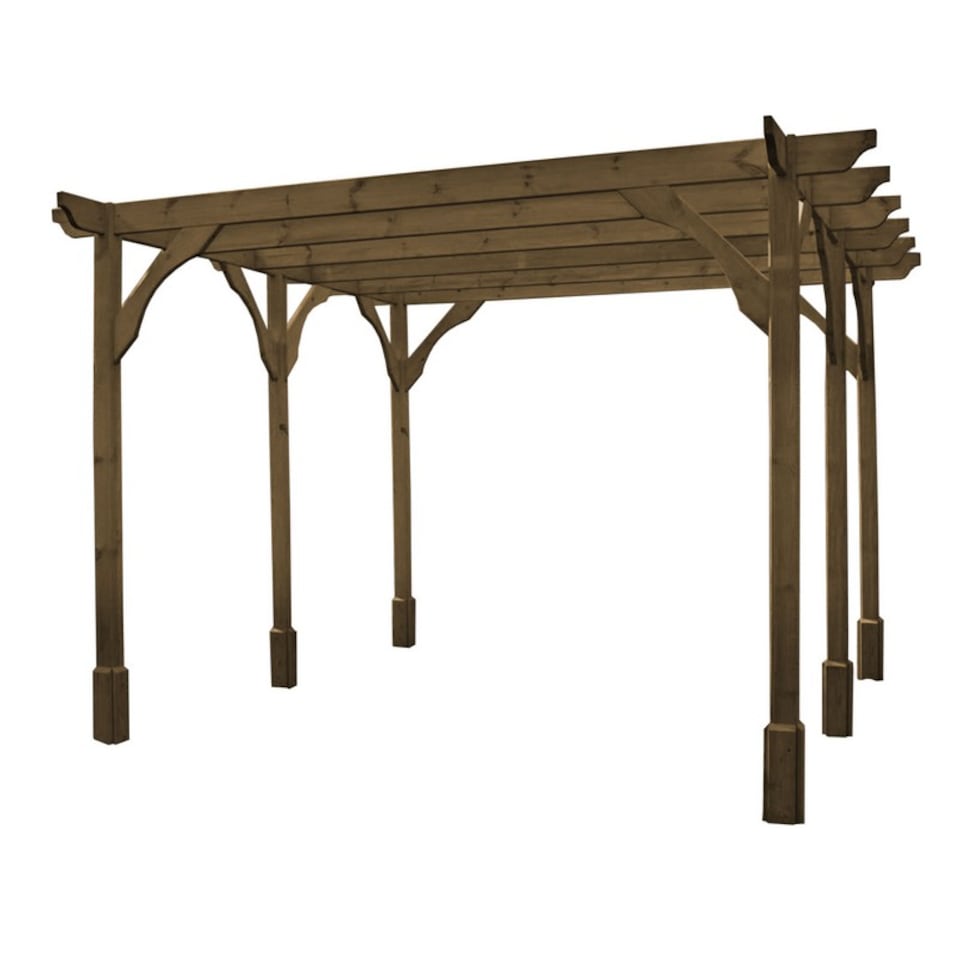 image 1 of Premium Pergola 6 Posts - Wood - L360 x W600 x H270 cm - Rustic Brown