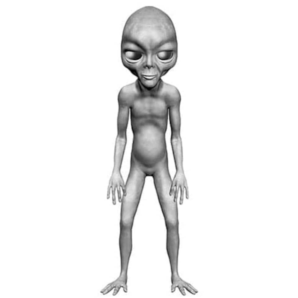 Grey Alien Star Mini Cardboard Cutout 90cm