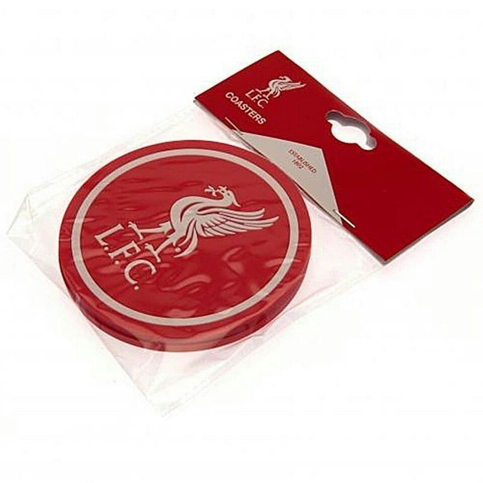image 1 of Liverpool FC Coaster Set (Pack of 2) - Red/White - One Size