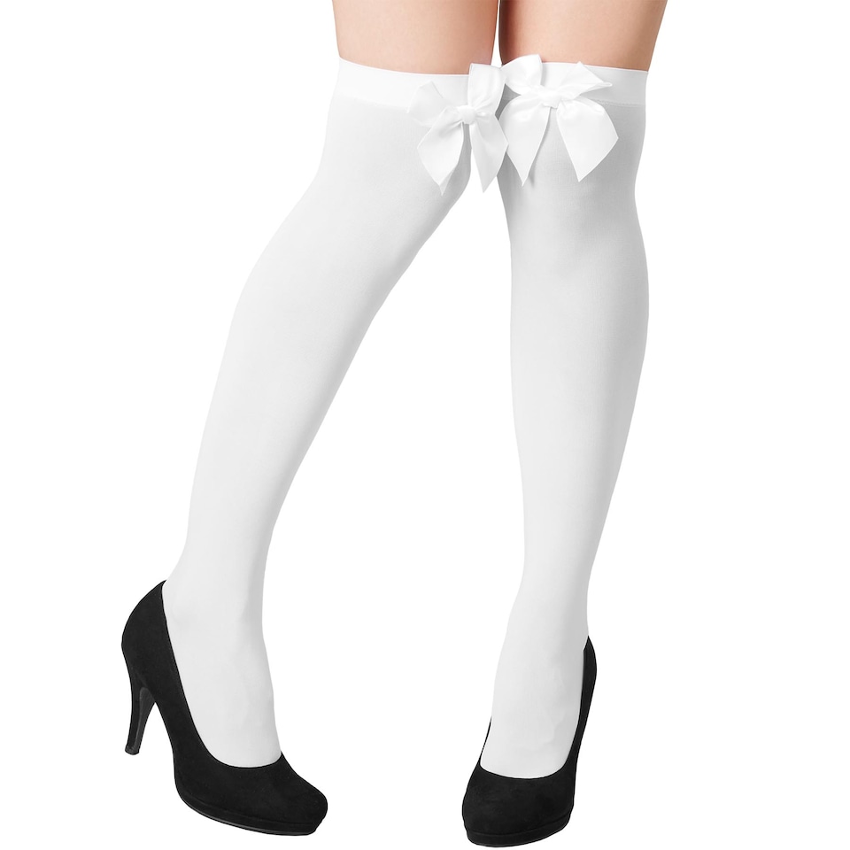 image 1 of Knee high socks with White Bow