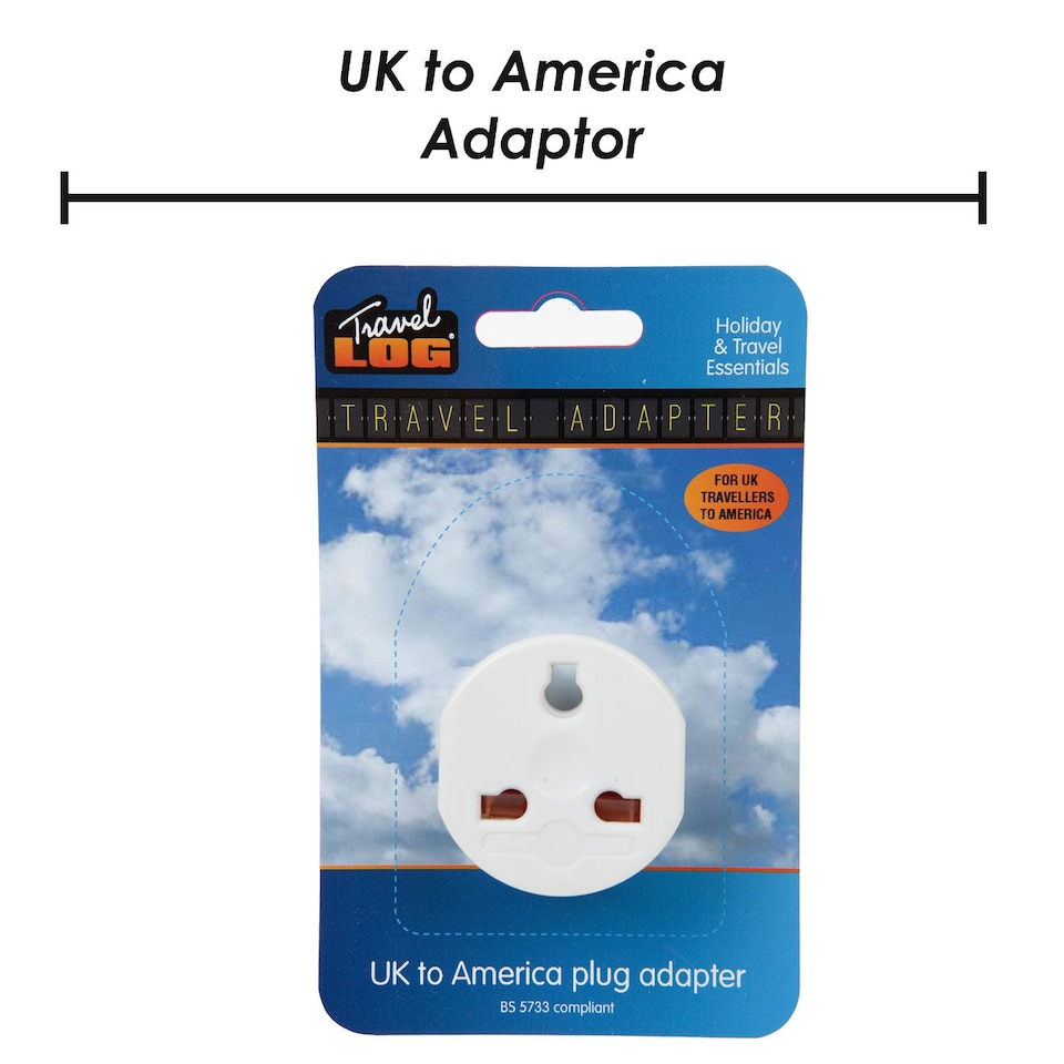 image 1 of PMS USA Plug Adaptor UK to USA Travel Adaptor White