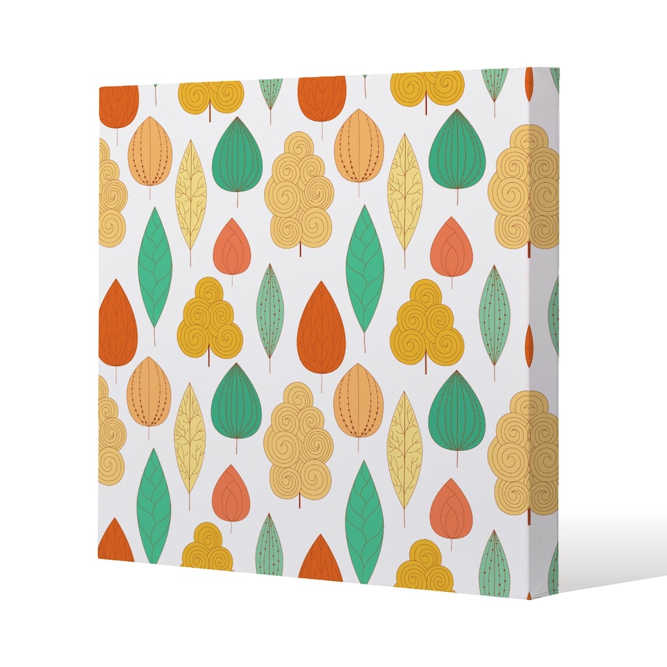 Decorative Leaves (Canvas Print) / 127 x 127 x 4cm | Multi
