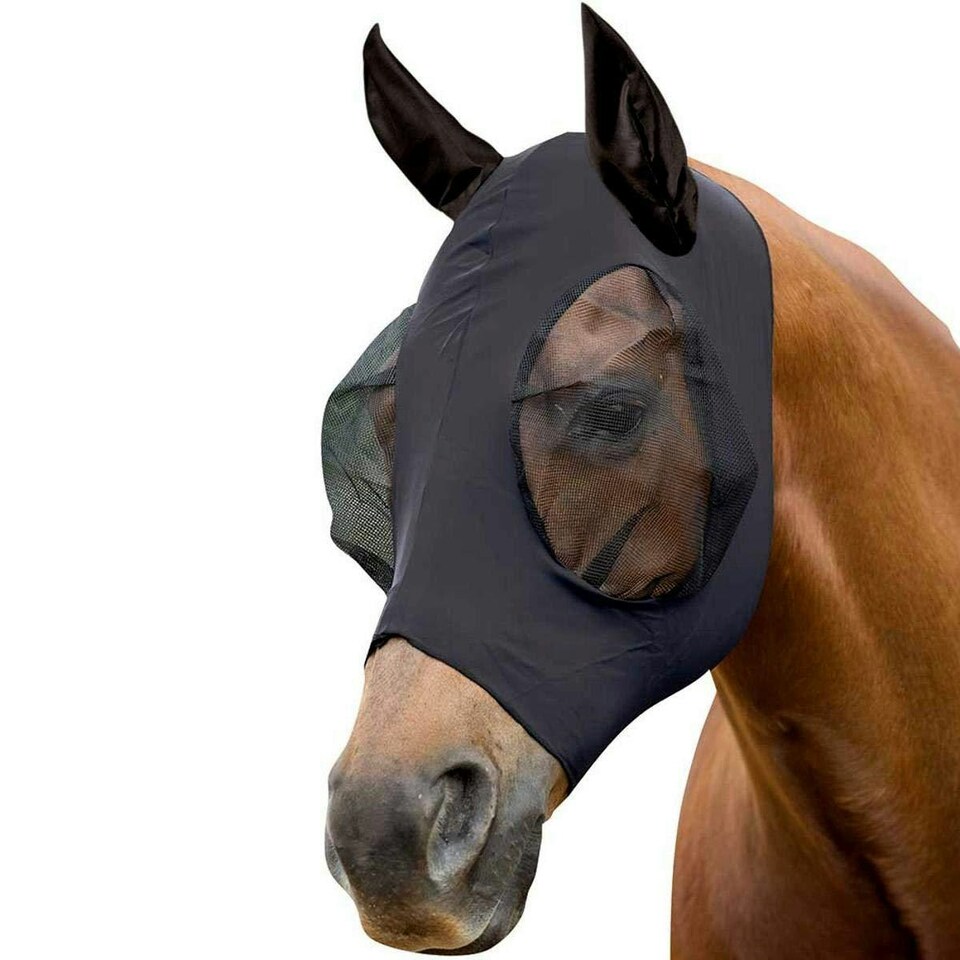 Weatherbeeta Stretch Bug Eye Saver With Ears - Black/Black - Cob
