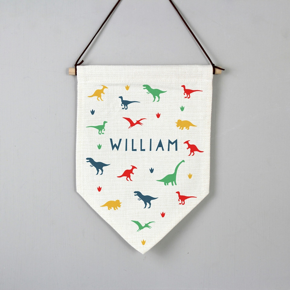 image 1 of Personalised Dinosaur Hanging Banner