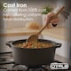 image 5 of 4L Cast Iron Non Stick Casserole Dish Pan with Lid | Black | 1