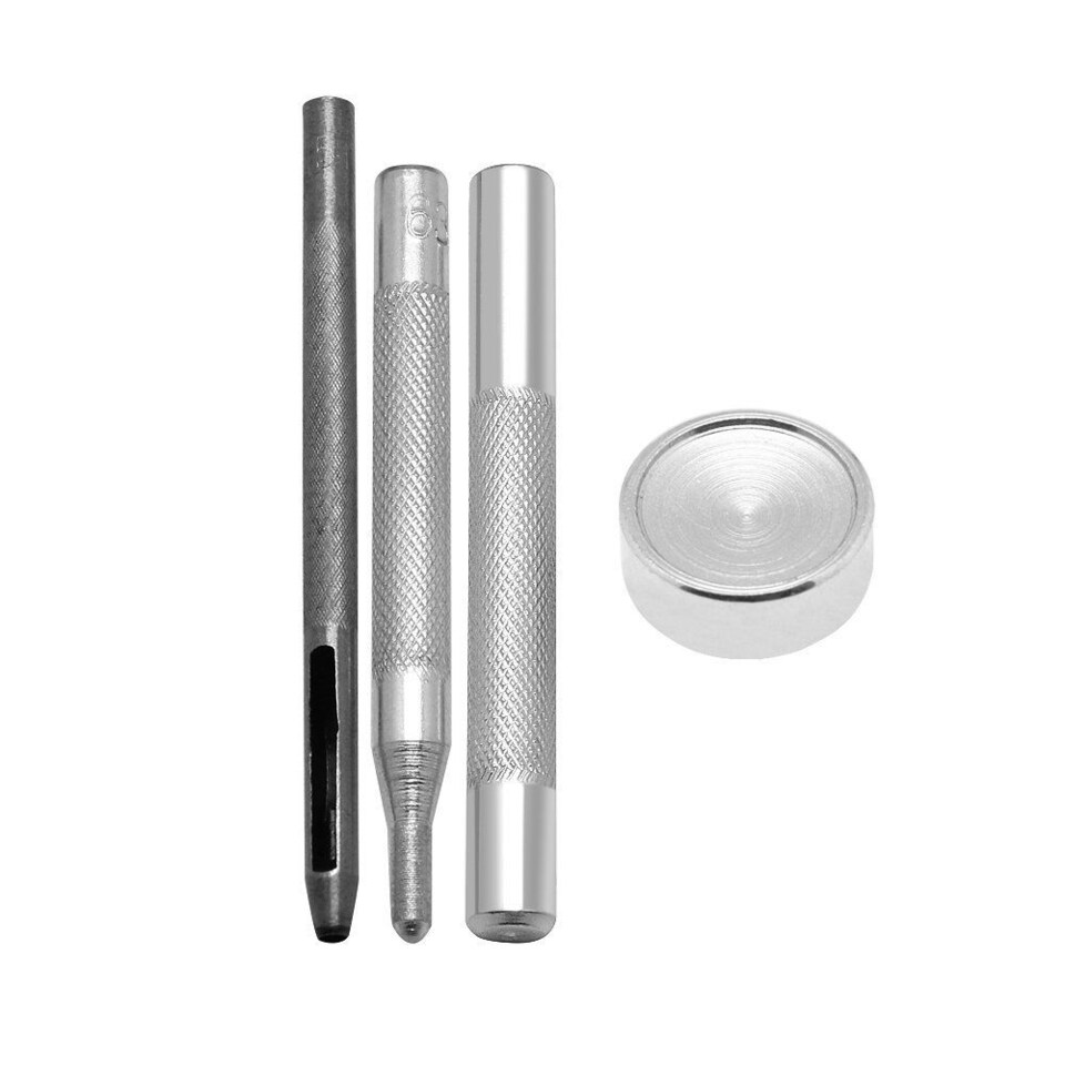 image 1 of 15mm S Spring Press Studs Fixing Tool Kit with 4 Part Setting Hand Tool