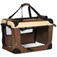 image 1 of PawHut 60cm Foldable Pet Carrier Bag Soft Travel Dog Crate for Mini Dogs Brown