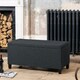 image 2 of Henbury Fabric Storage Ottoman - Black