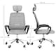 image 3 of Vinsetto Mesh Office Chair, Ergonomic Computer Desk Chair with Adjustable Headrest, Lumbar Back Support, Armrest, Adjustable Height, Swivel Wheels, Grey