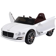 HOMCOM Bentley GT Licensed 12V Electric Car for Kids, Kid's Electric Ride on with Remote Control, Ride on Car with LED Lights, Music, for 3-5 Years, White