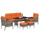 image 1 of Outsunny 6 Pieces Rattan Garden Furniture Sofa Set with Cushions, Orange | Orange | Orange