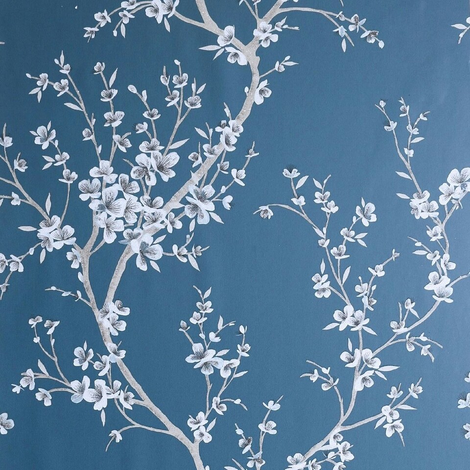 image 1 of Arthouse Oriental Trail Wallpaper - Blue - 10m x 53cm Blue