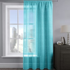Velosso Alessandria Sparkle Slot Top Voile Panel - 137cm x 137cm Blue | Teal
