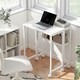 image 2 of HOMCOM 63 cm Foldable Computer Desk on Wheels for Small Spaces | White