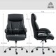 image 7 of HOMCOM PU Leather Office Chair with Spring Padding, Swivel Wheels, Black Black