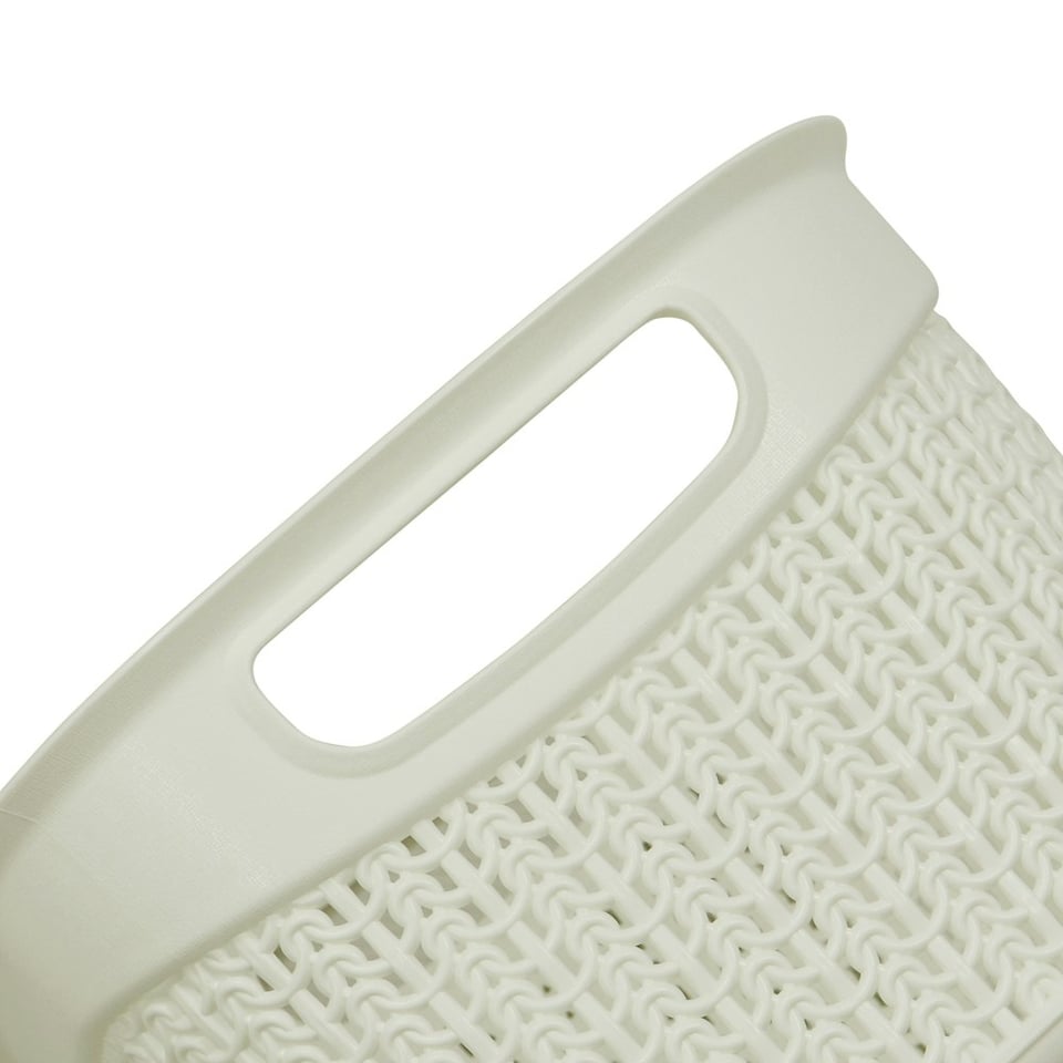 image 1 of JVL Knit Design Loop 9L Plastic Storage Basket, White | White