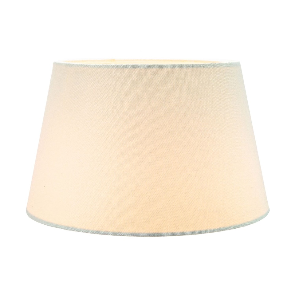 image 1 of Traditional 12 Inch Cream Linen Fabric Drum Table/Pendant Lampshade 60w Maximum | Cream | Cream | 1