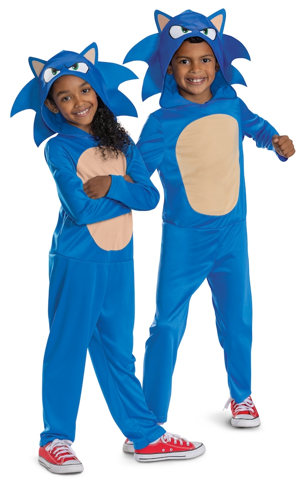 image 1 of Sonic the Hedgehog Sonic Costume – Boys Officially Licensed 2-Piece Fancy Dress Outfit, Blue, Ages 3-8