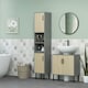 image 2 of kleankin Tall Bathroom Storage Cabinet, Slim Floor Cabinet for Living Room