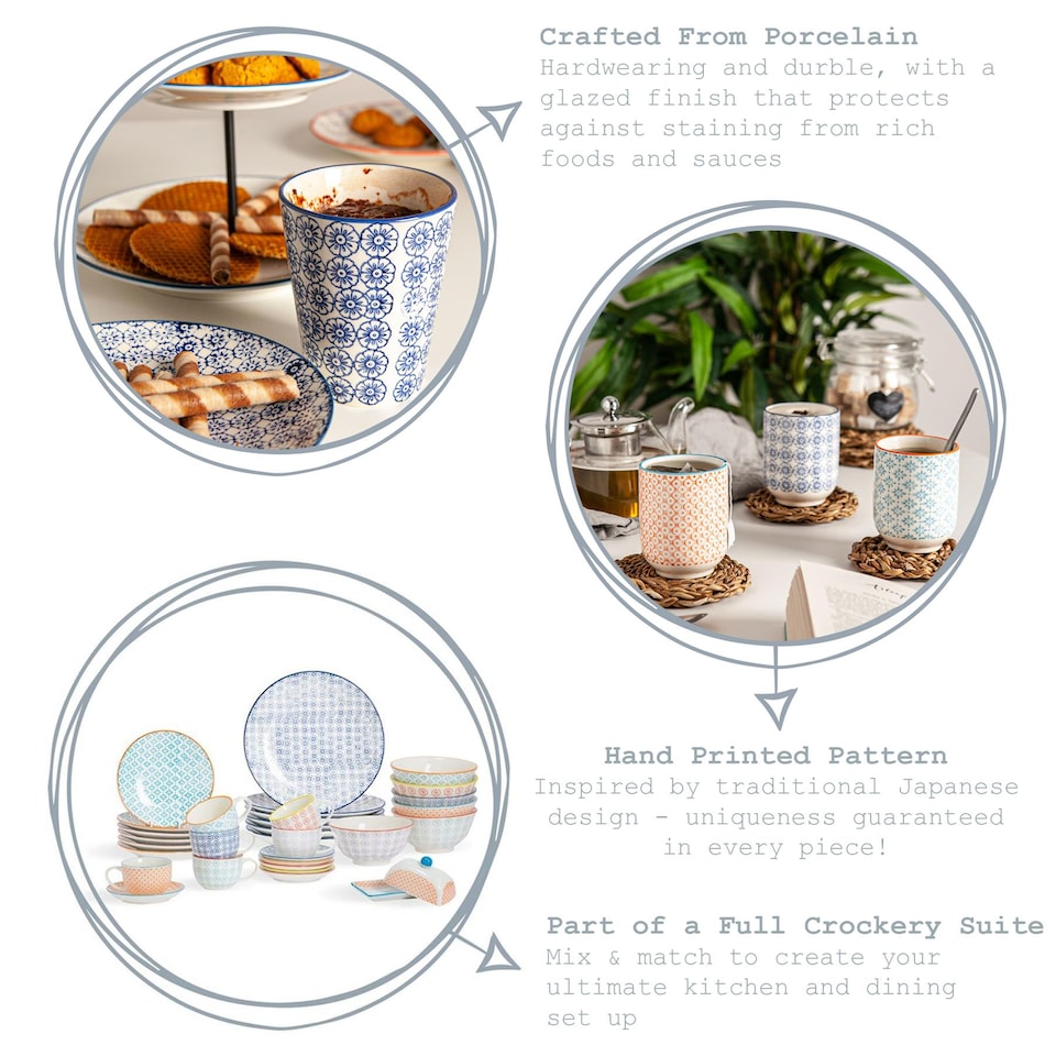 image 1 of Nicola Spring Hand-Printed Tumblers - 280ml - Orange - Pack of 6 | Orange | Orange | 6