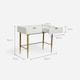 image 5 of BTFY Honeycomb Design Dressing Table with 2 Drawers White