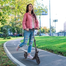 HOMCOM Folding Kick Scooter Hight-Adjustable Urban Scooter with Rear Brake, Double Shock Absorption System & 2 Big Wheels, For 14 older Teens Adult, Black