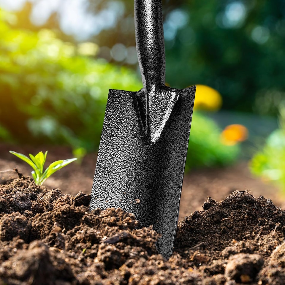 image 1 of Garden Border Digging Spade Strong Carbon Steel Gardening Hand Tool