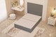 image 1 of Divan Bed Base with Plain Floor Standing Headboard Linen Fabric | Grey | Sage