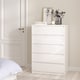 image 5 of Naia Chest of 5 Drawers in White High Gloss