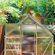 image 8 of Outsunny Polycarbonate Walk-in Garden Greenhouse w/ Sliding Door Silver Tone