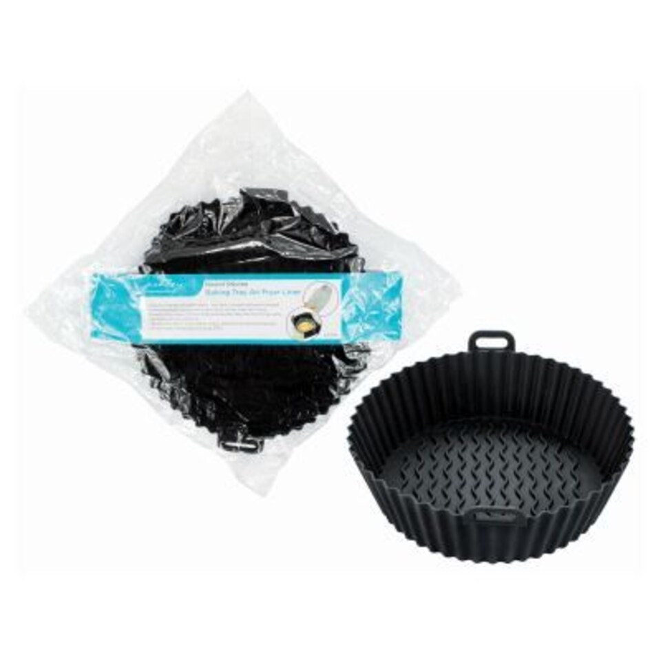Ashley Round Silicone Baking Tray Air Fryer Liner - Black