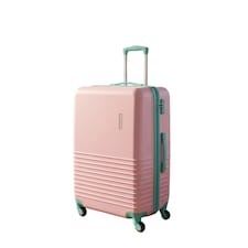 Fergana 28 Inch Cabin Carry On ABS Hard Shell Suitcase Lightweight Spinner Luggage TSA Lock Baby Pink
