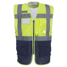 Yoko Unisex Adult Hi-Vis Vest - Yellow/Navy - L