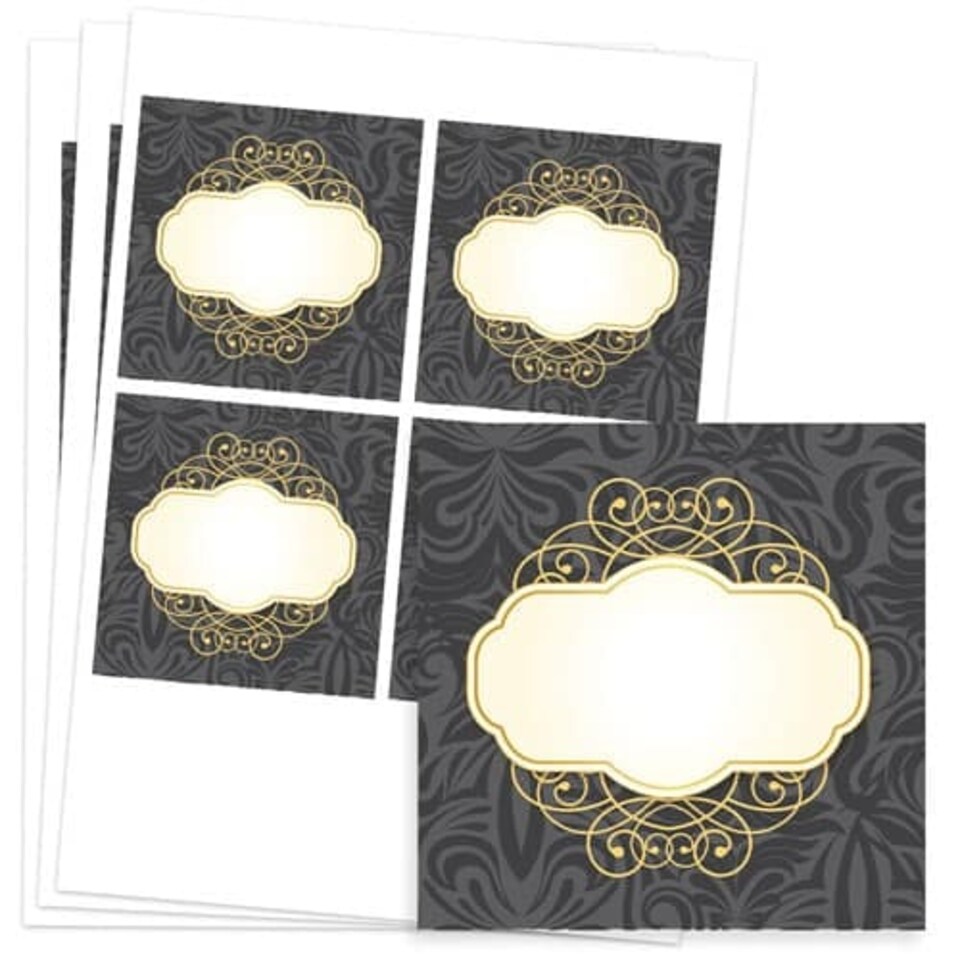 Pattern and Posh Design 95mm Square Sticker sheet of 4