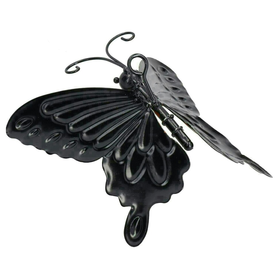 image 1 of Small 3D Red Metal Butterfly Garden/Home Wall Art Ornament 7x12x14cm