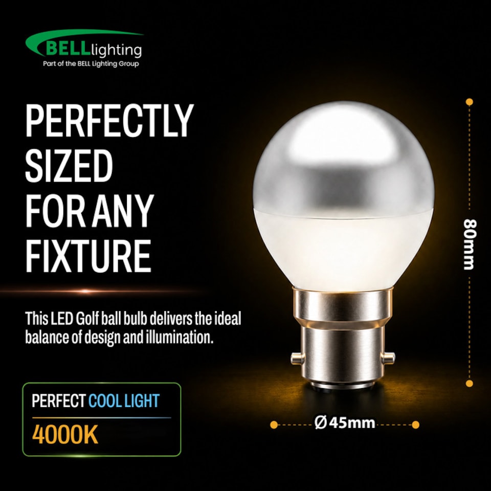 image 1 of BELL Lighting B22 Dimmable SMD Golf Ball Natural White 4000K 4.7W Light Bulb