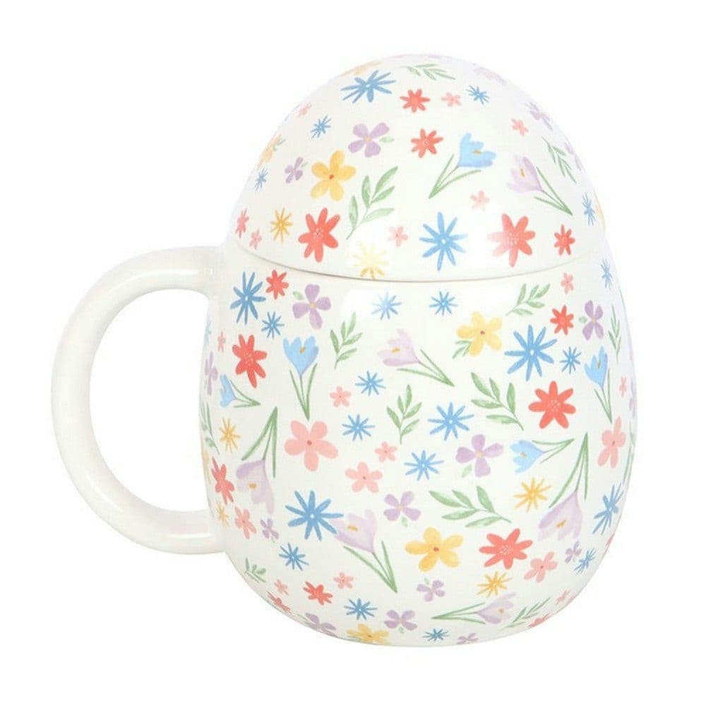 Something Different Some Bunny Loves You Floral Print Egg Shaped Mug - White/Multicoloured - One Size