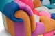 image 4 of Multicoloured Velvet Patchwork 3 Seater Scroll Arm Chesterfield Sofa PORTOFINO