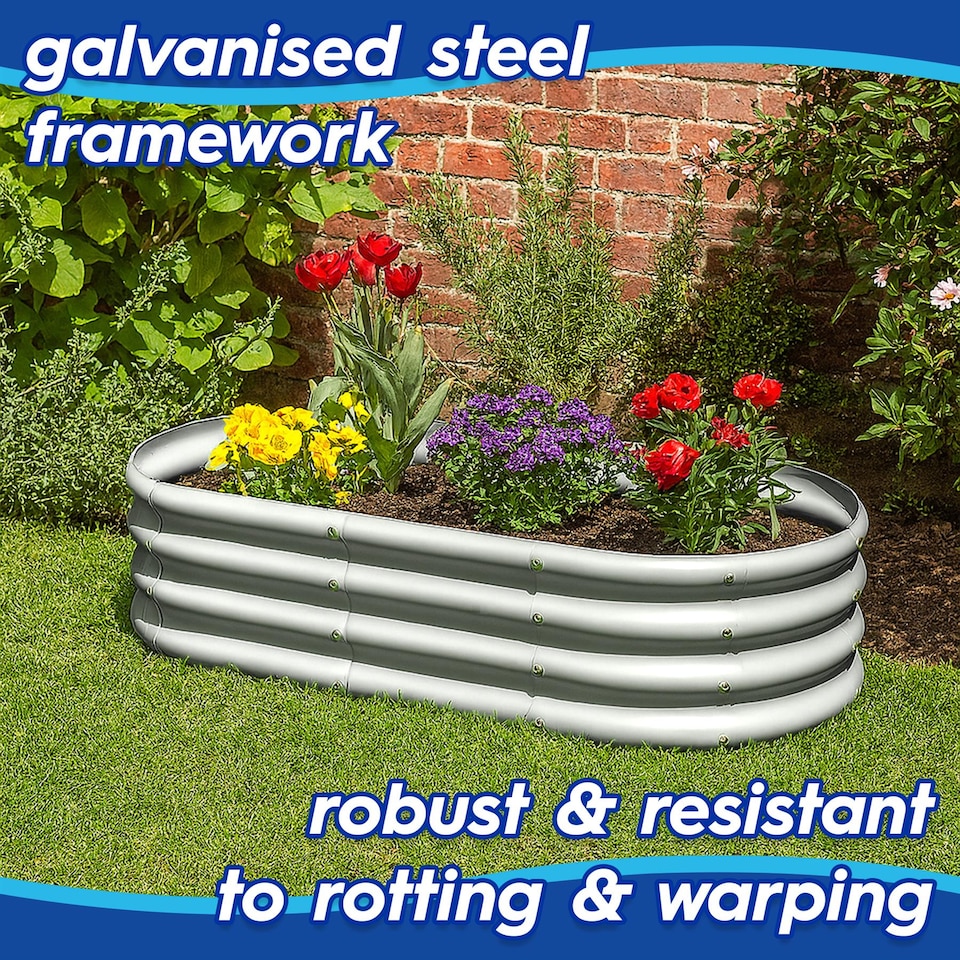 image 1 of Harbour Housewares Rounded Raised Garden Beds - 120cm x 60cm x 45cm - Green - Pack of 2 | Green | Green