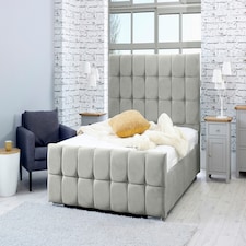 Capri Plush Single Bed Frame - Silver