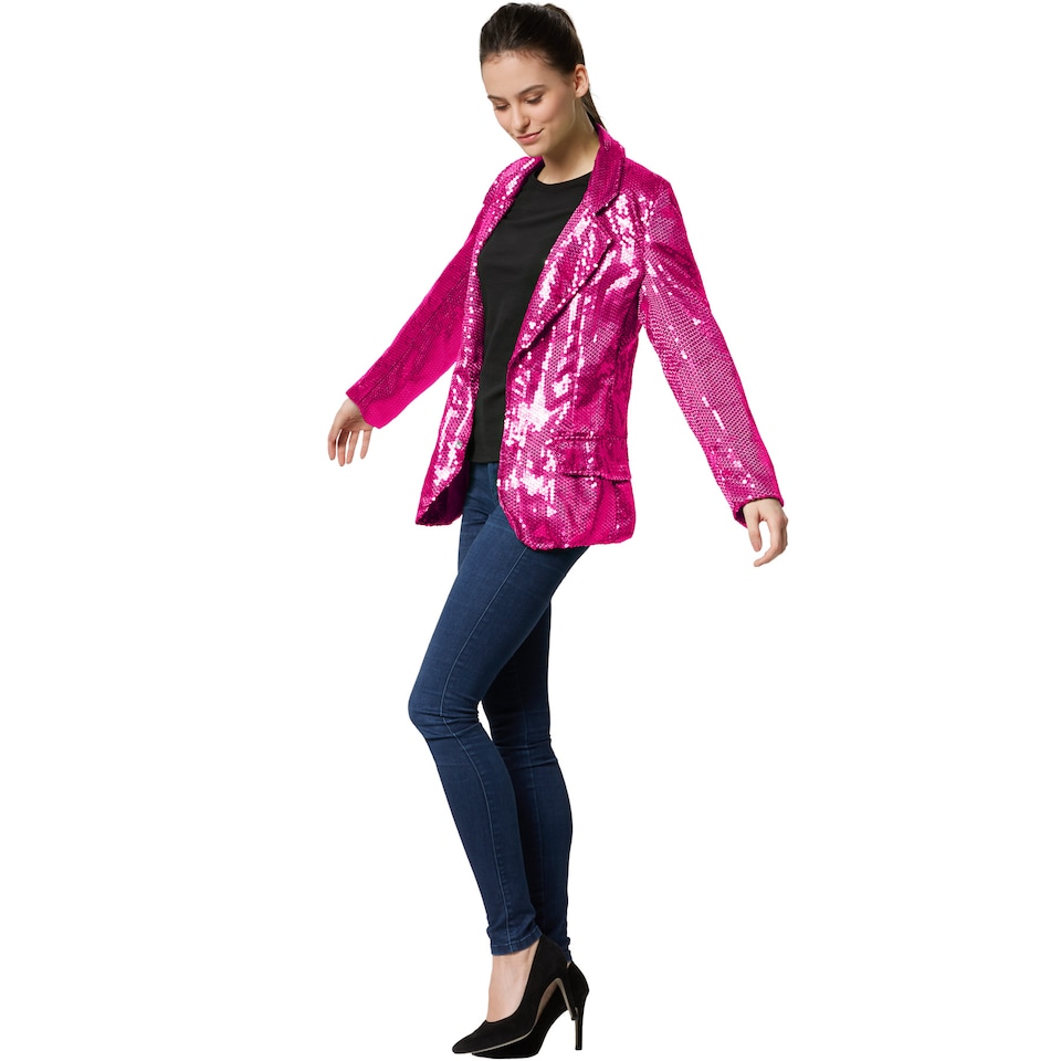 image 1 of Womens sequin jacket | Pink | pink | 1