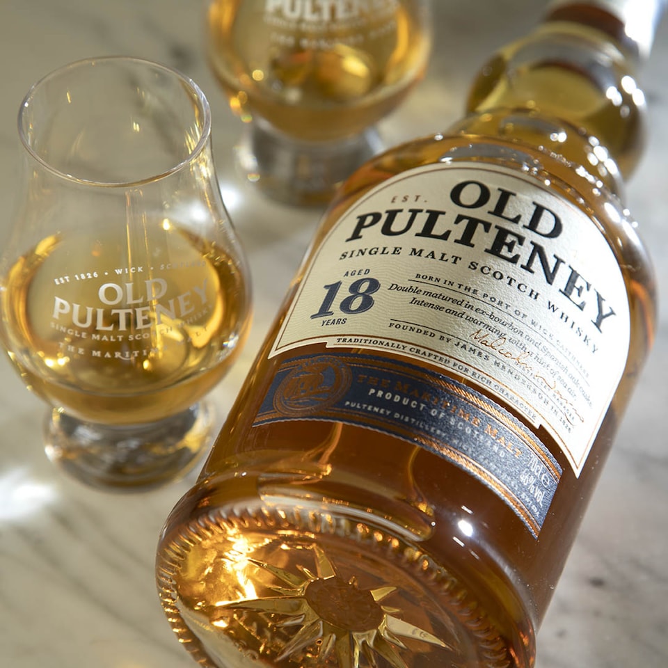 image 1 of Old Pulteney - Single Malt Scotch 18 year old Whisky (Includes Glencairn Glass)