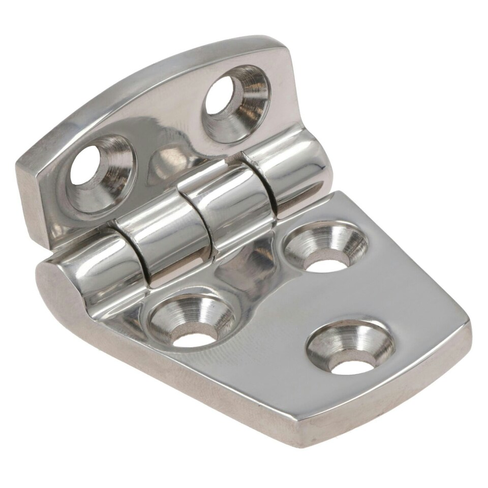 image 1 of Polished Door Hinge 4 Pack Stainless Steel 56mm x 38mm 316 Marine Cabin Hatch Silver