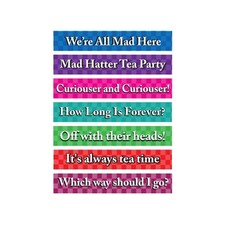 Mad Hatter Tea PVC Party Sign Decorations 60cm x 10cm - Pack of 7