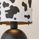 image 5 of ValueLights Miley Cow Print Shade Matte Black Table Lamp and Bulb
