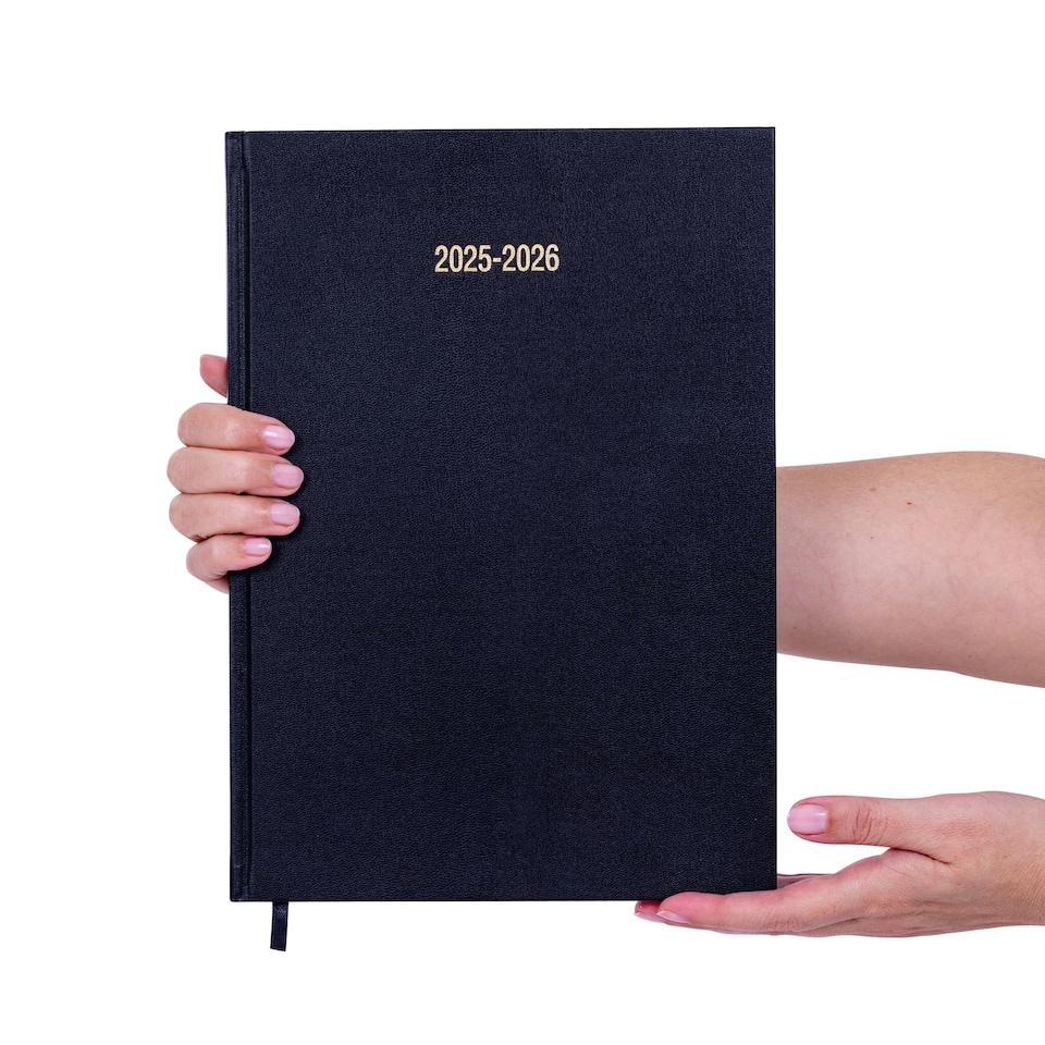 image 1 of Evelay 2025 2026 Academic Diary A4 Week To View Mid Year Hardback Planner Organiser for School Student Teacher (Black)