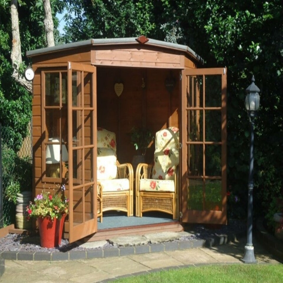 image 1 of Hampton High Spec Shiplap Summerhouse Garden Sun Room Approx 10 x 10 Feet Brown